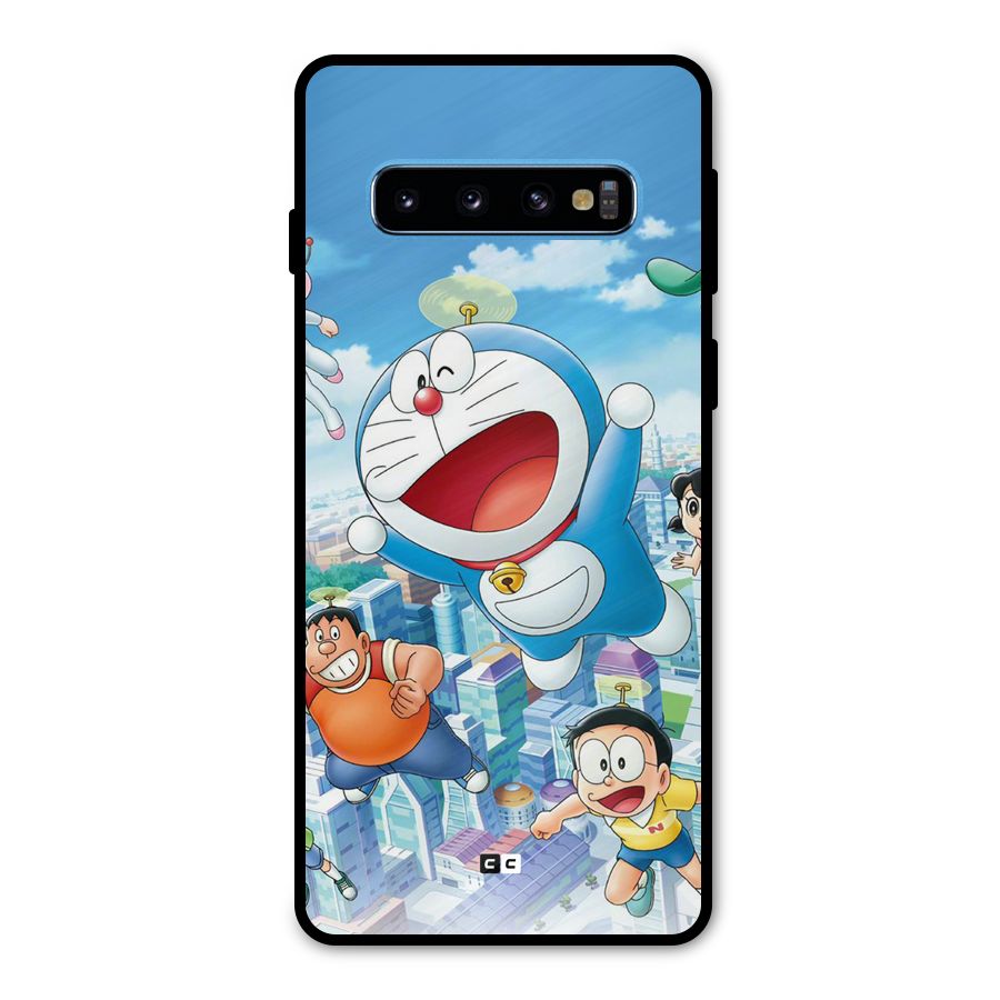 Doremon Flying Metal Back Case for Galaxy S10