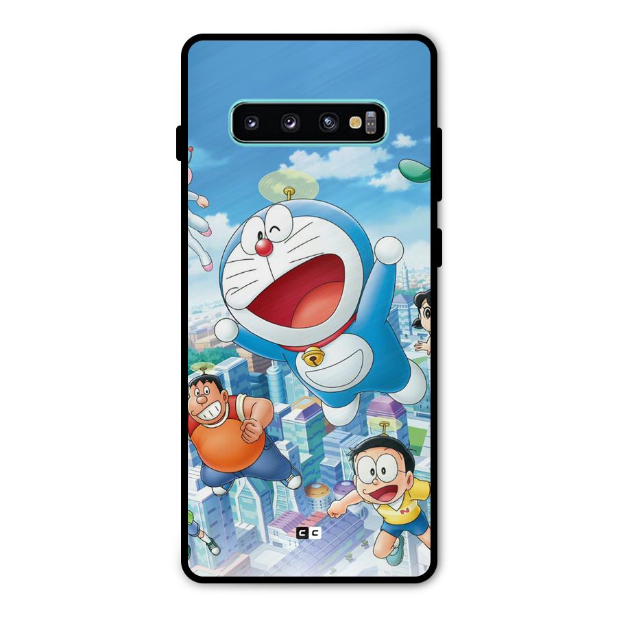 Doremon Flying Metal Back Case for Galaxy S10 Plus