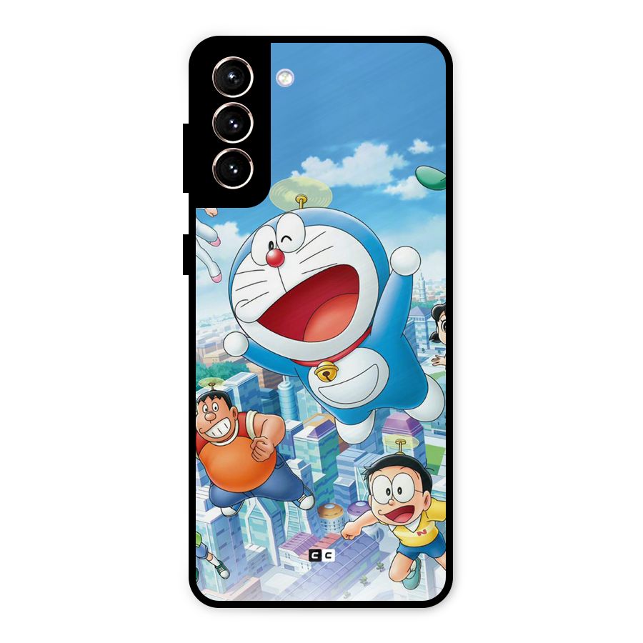 Doremon Flying Metal Back Case for Galaxy S21 Plus