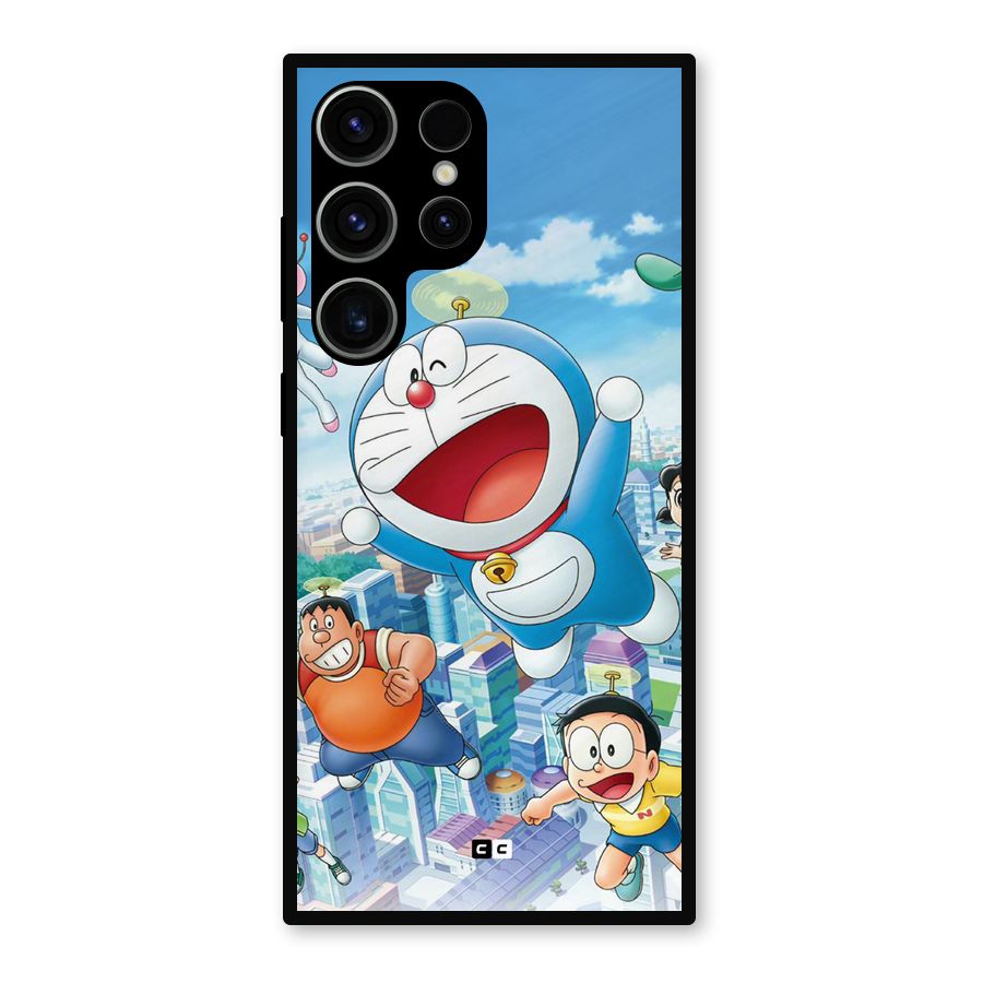 Doremon Flying Metal Back Case for Galaxy S23 Ultra