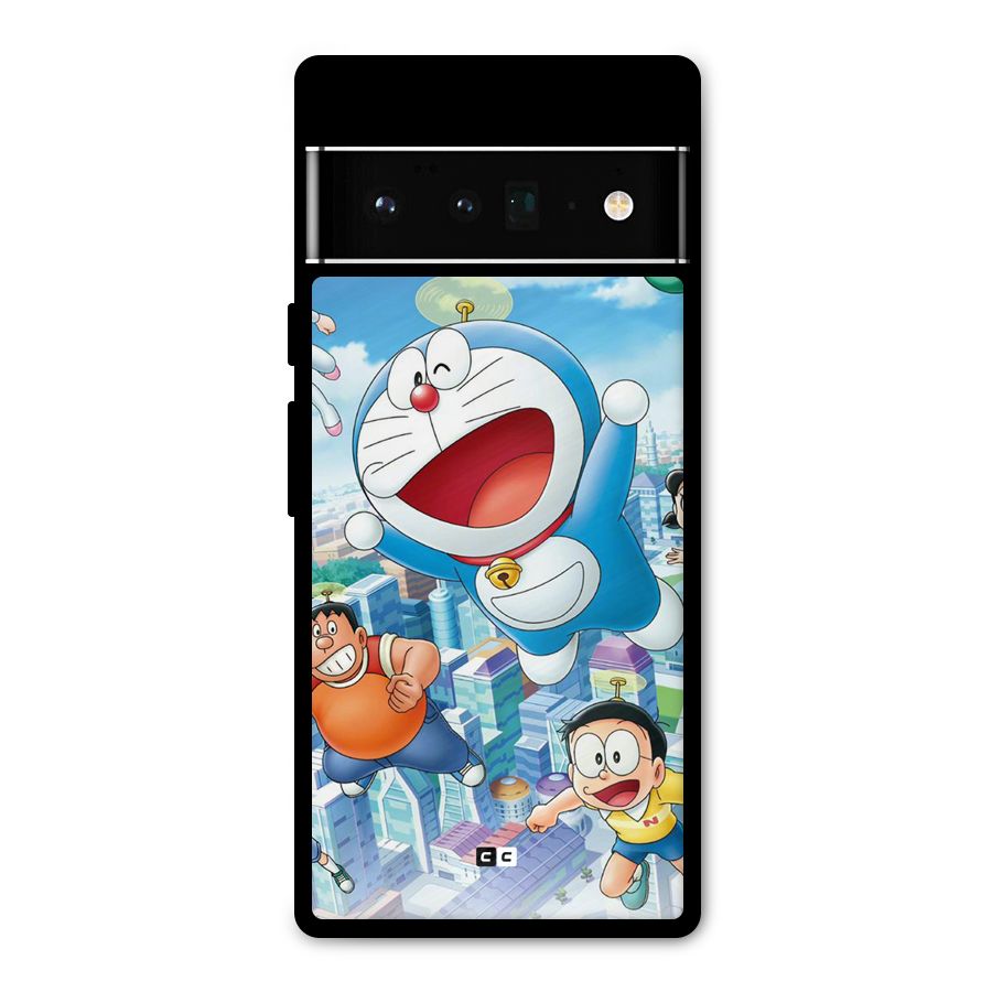 Doremon Flying Metal Back Case for Google Pixel 6 Pro
