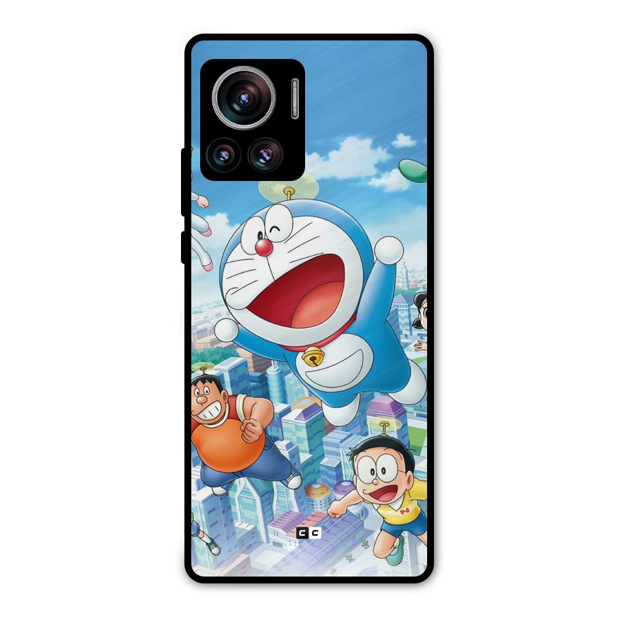 Doremon Flying Metal Back Case for Motorola Edge 30 Ultra