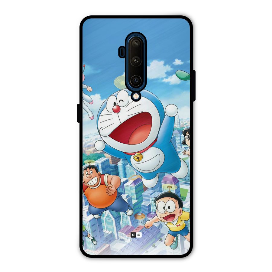 Doremon Flying Metal Back Case for OnePlus 7T Pro