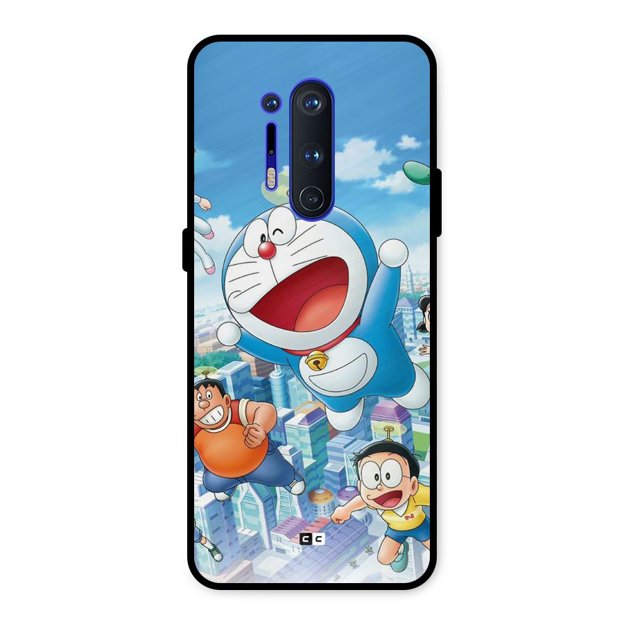 Doremon Flying Metal Back Case for OnePlus 8 Pro