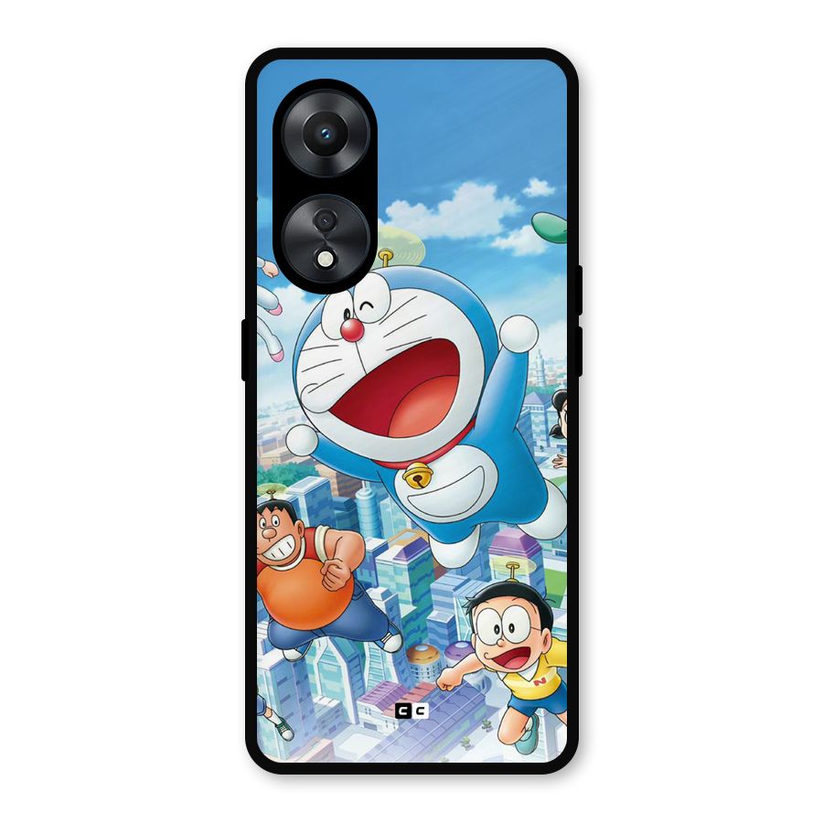 Doremon Flying Metal Back Case for Oppo A78