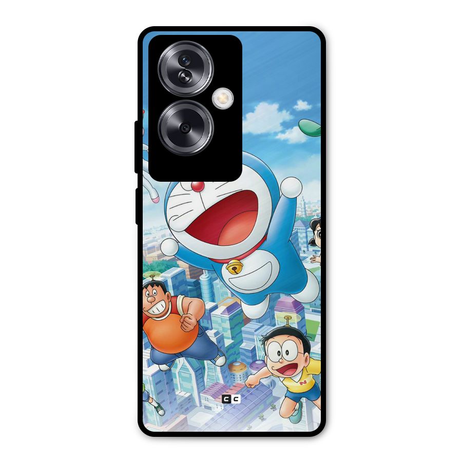 Doremon Flying Metal Back Case for Oppo A79 5G