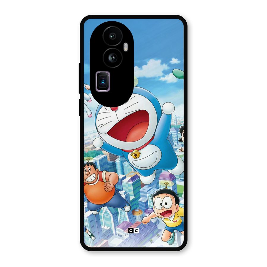 Doremon Flying Metal Back Case for Oppo Reno10 Pro Plus