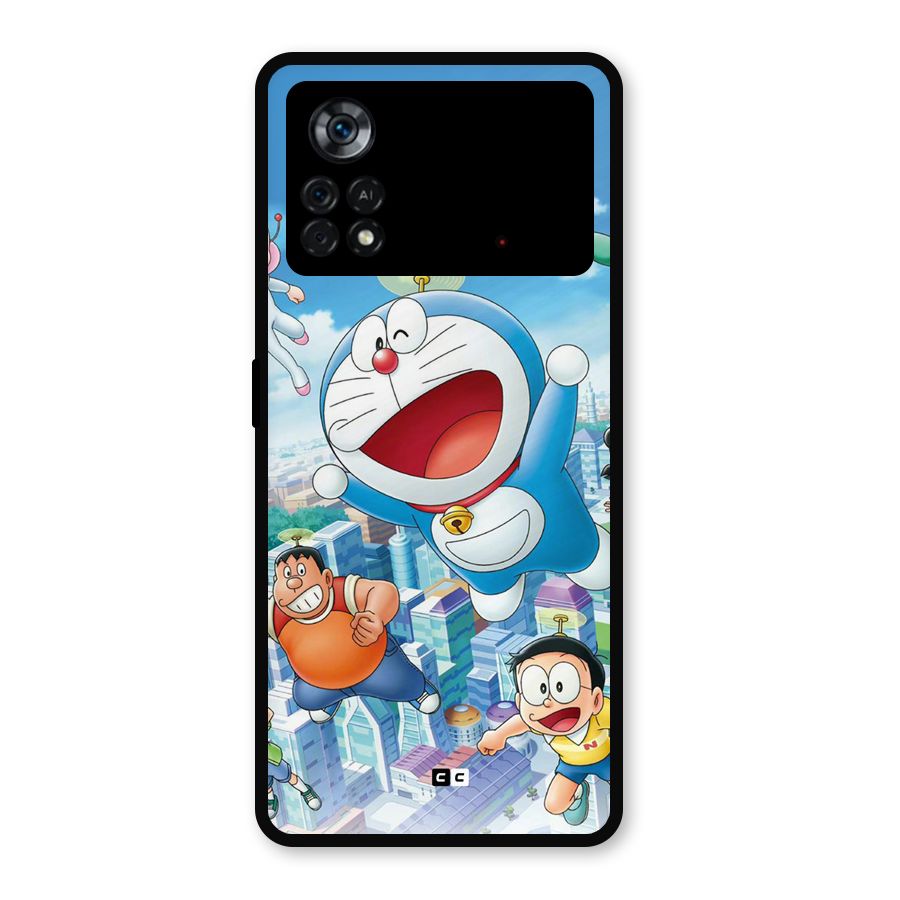 Doremon Flying Metal Back Case for Poco X4 Pro 5G