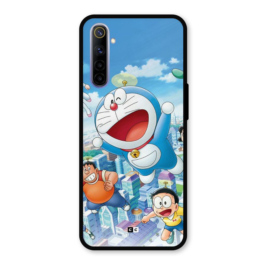 Doremon Flying Metal Back Case for Realme 6