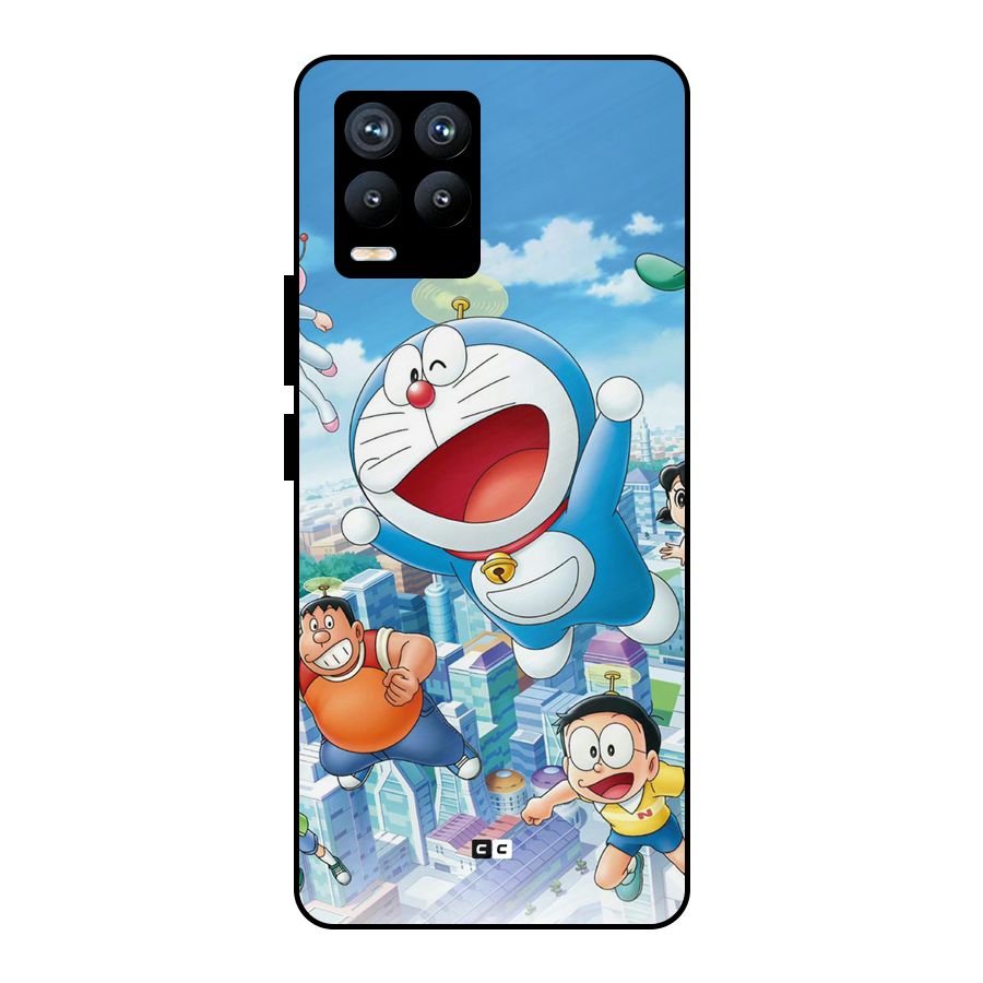 Doremon Flying Metal Back Case for Realme 8
