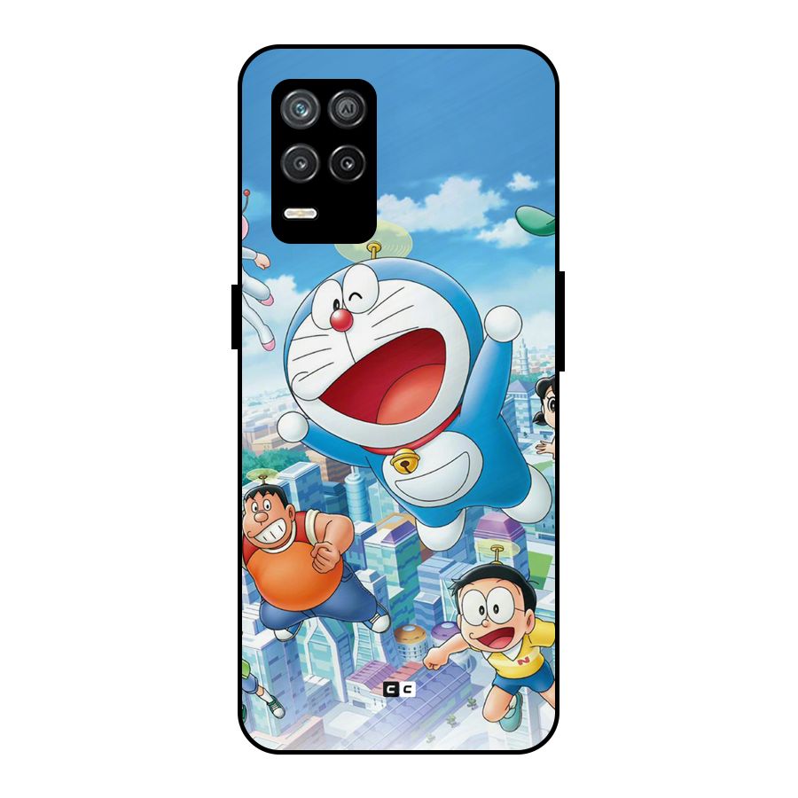 Doremon Flying Metal Back Case for Realme 8 5G