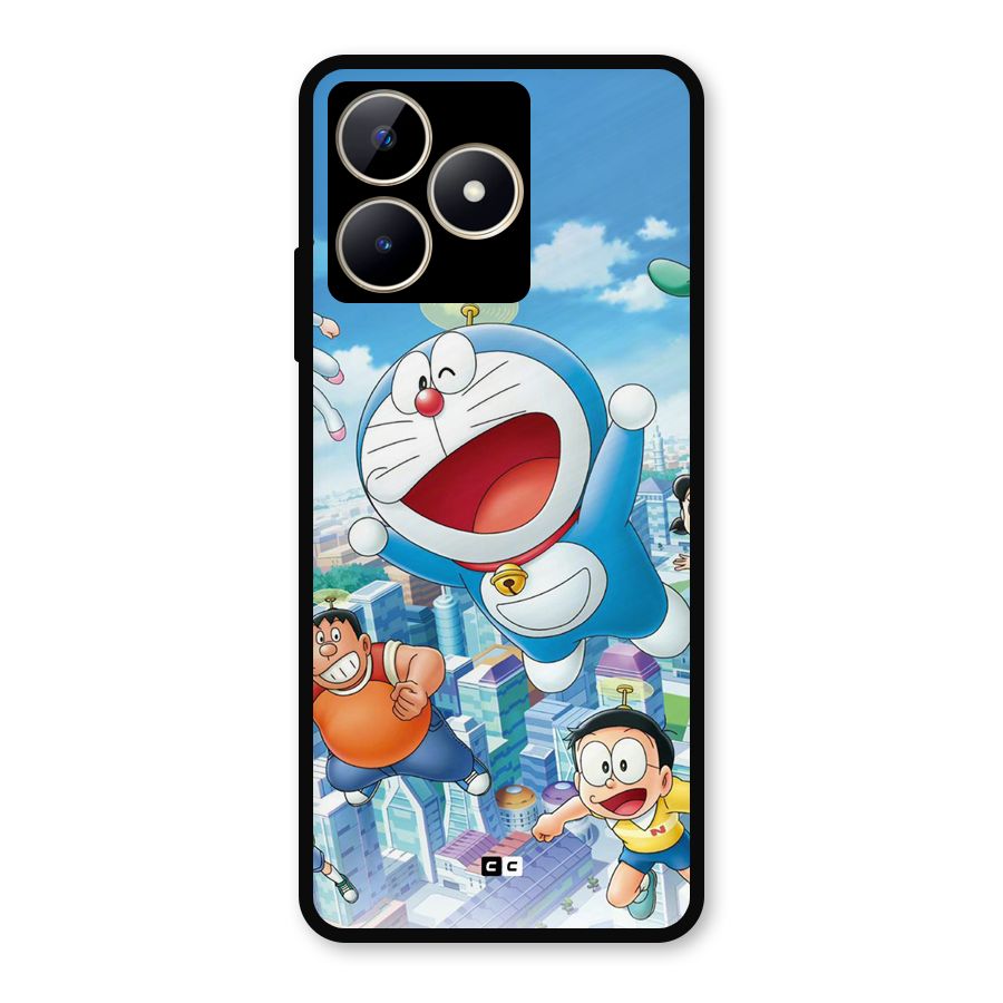 Doremon Flying Metal Back Case for Realme C53