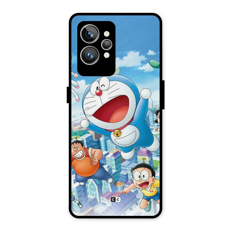 Doremon Flying Metal Back Case for Realme GT2 Pro