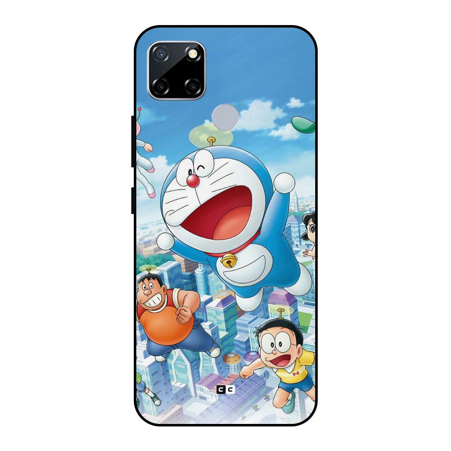 Doremon Flying Metal Back Case for Realme Narzo 20