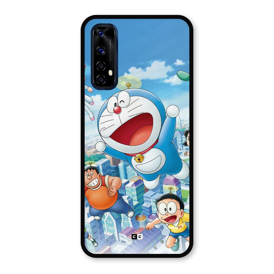 Doremon Flying Metal Back Case for Realme Narzo 20 Pro