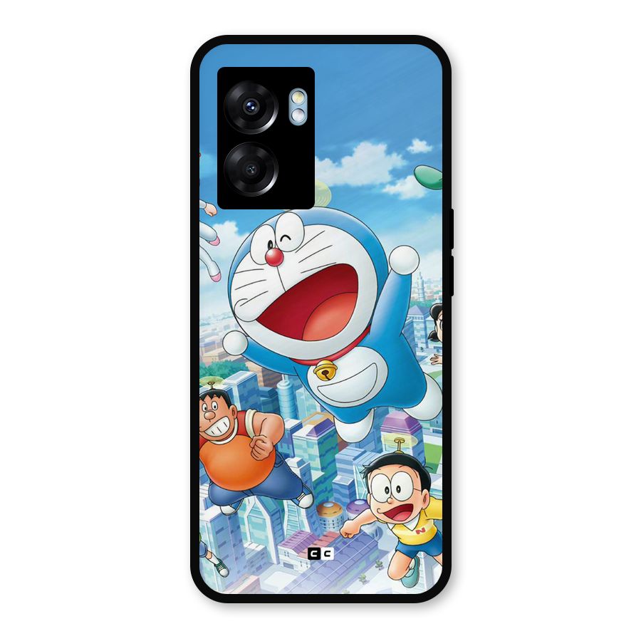 Doremon Flying Metal Back Case for Realme Narzo 50 5G