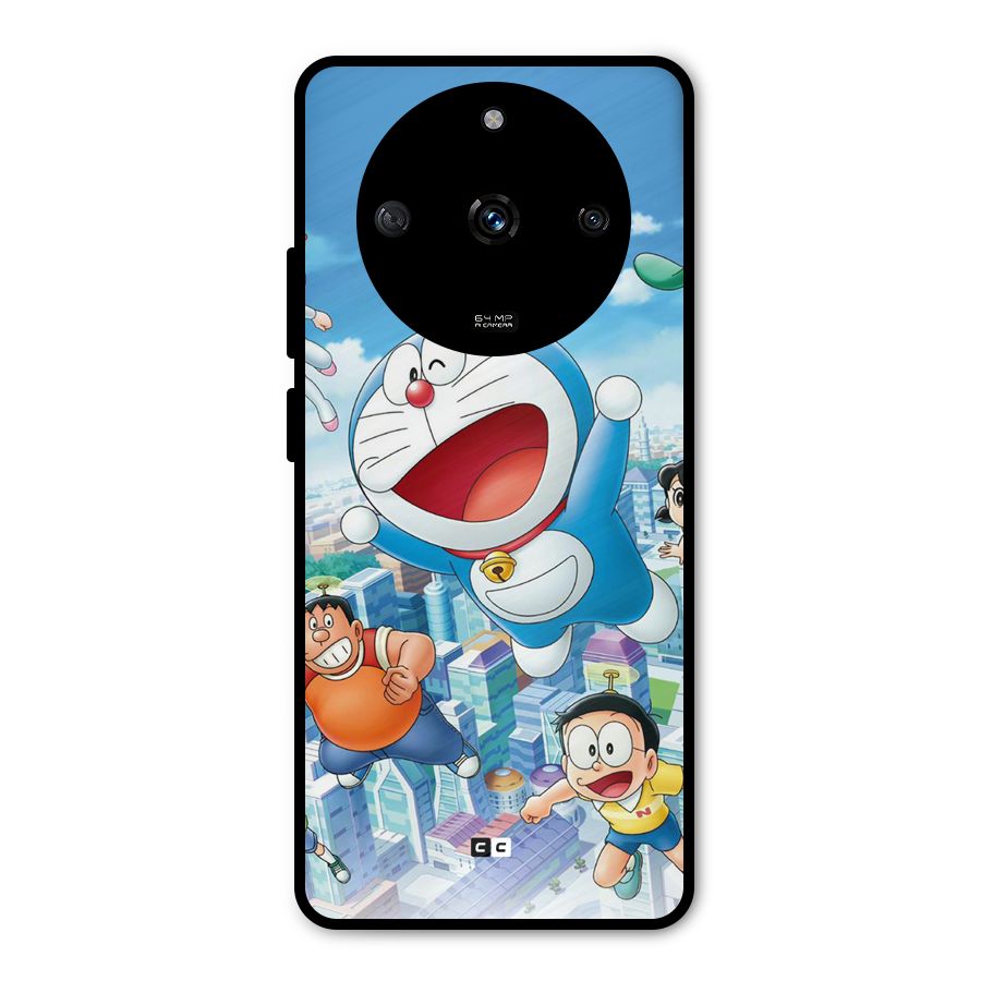Doremon Flying Metal Back Case for Realme Narzo 60 5G