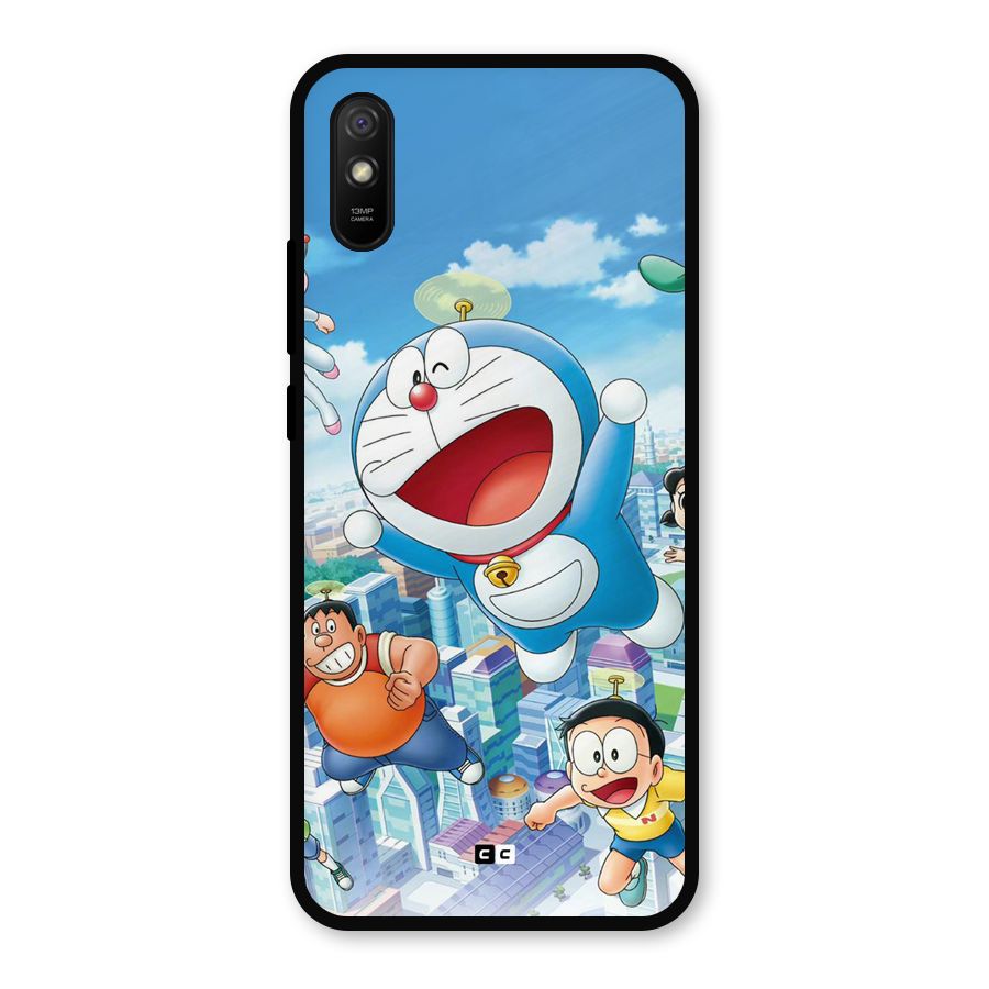 Doremon Flying Metal Back Case for Redmi 9i