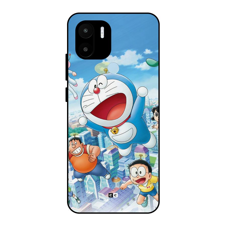 Doremon Flying Metal Back Case for Redmi A1 Plus