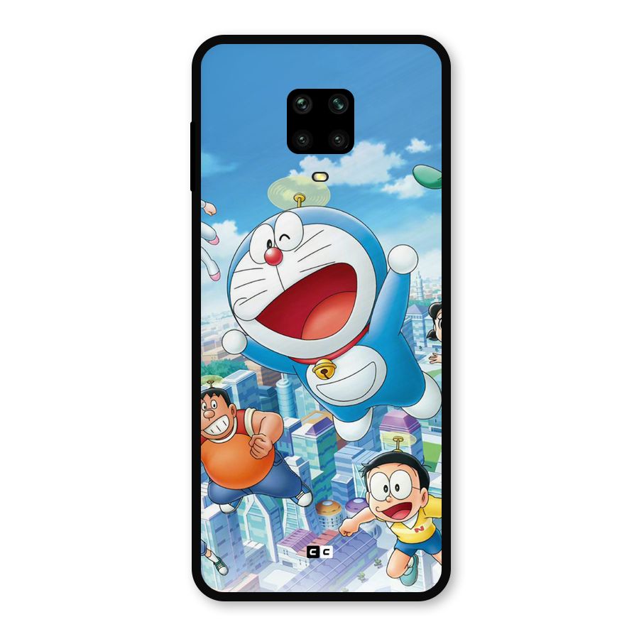 Doremon Flying Metal Back Case for Redmi Note 10 Lite