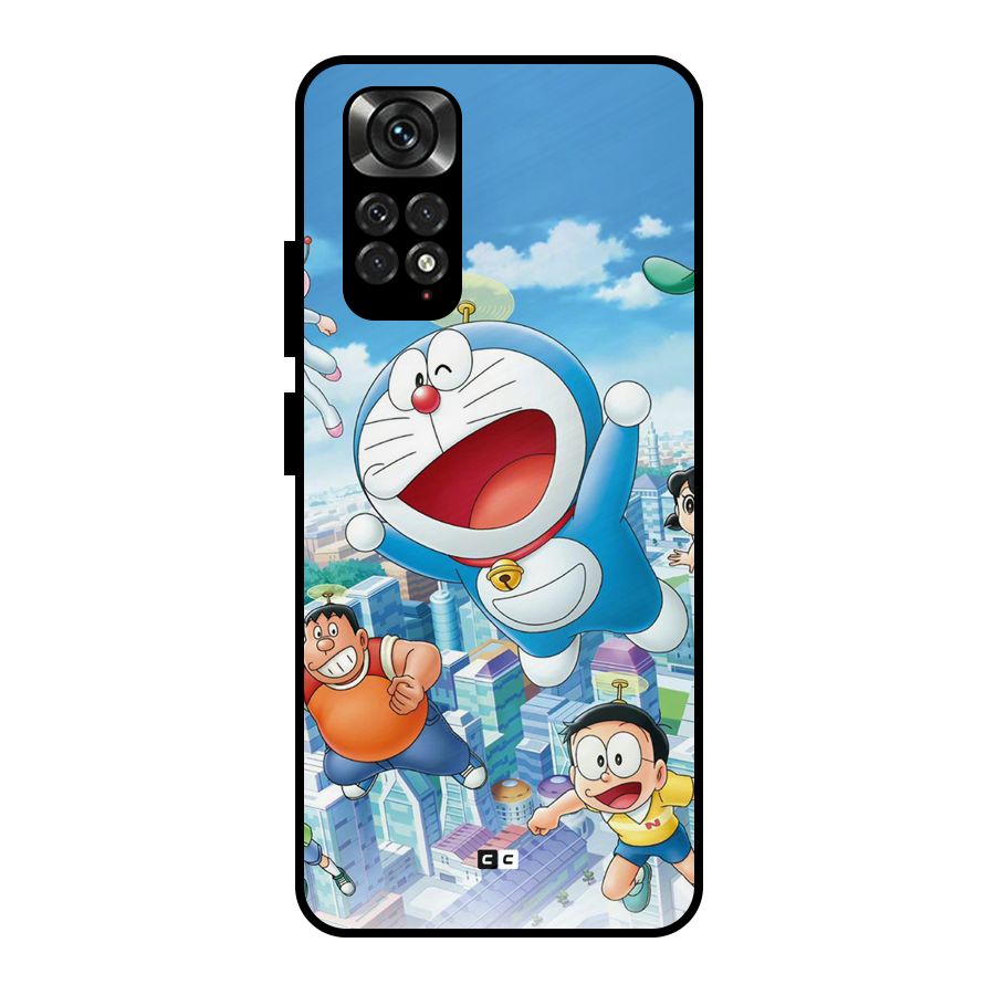 Doremon Flying Metal Back Case for Redmi Note 11 Pro