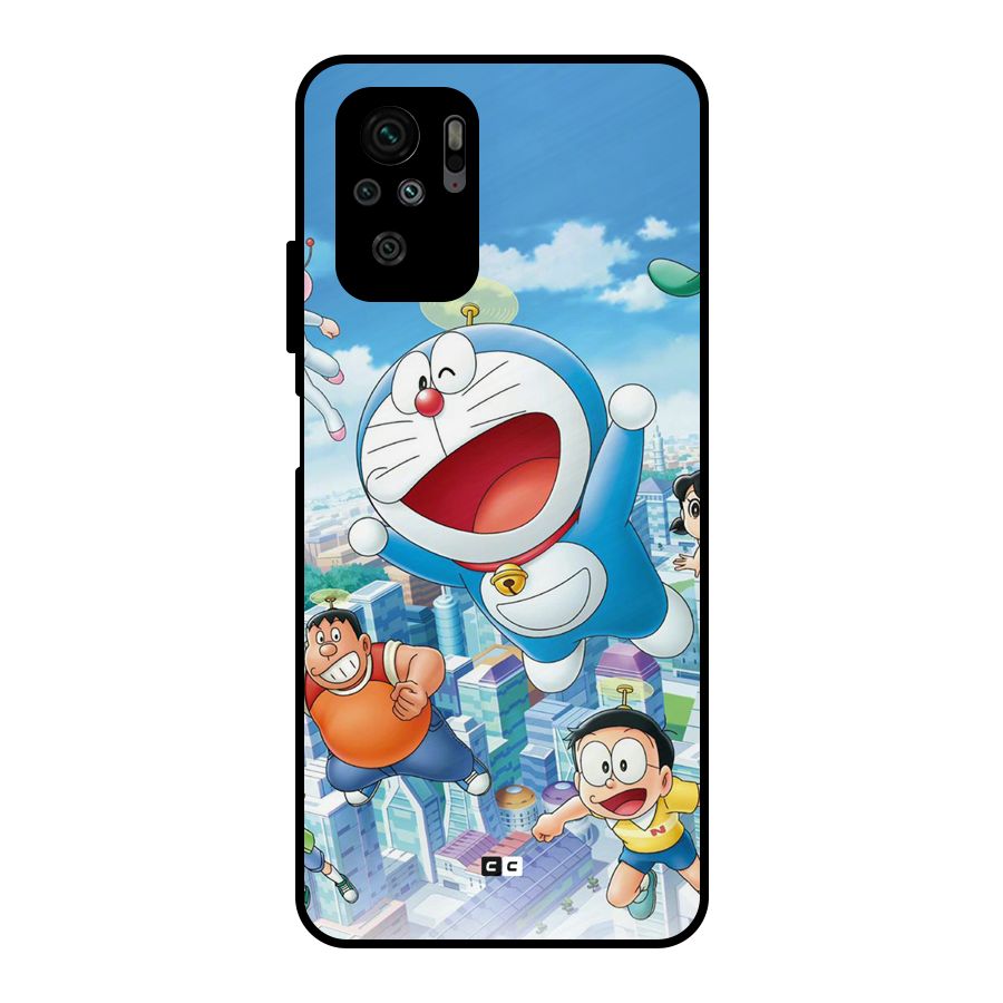 Doremon Flying Metal Back Case for Redmi Note 11 SE