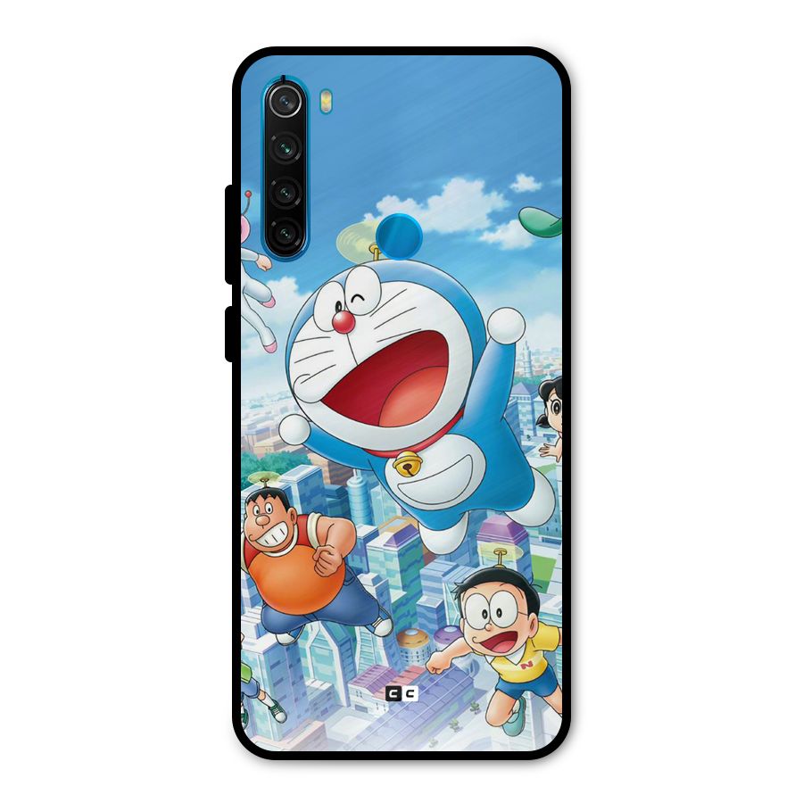 Doremon Flying Metal Back Case for Redmi Note 8