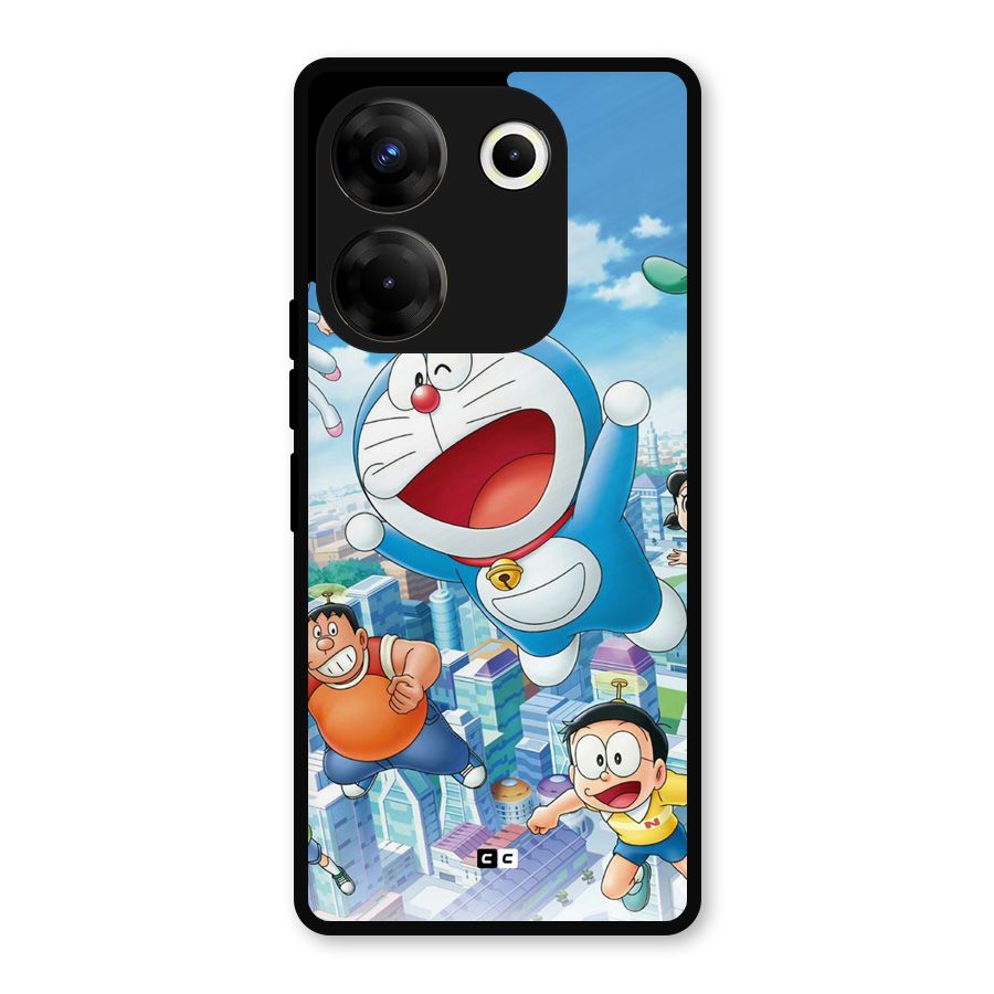 Doremon Flying Metal Back Case for Tecno Camon 20