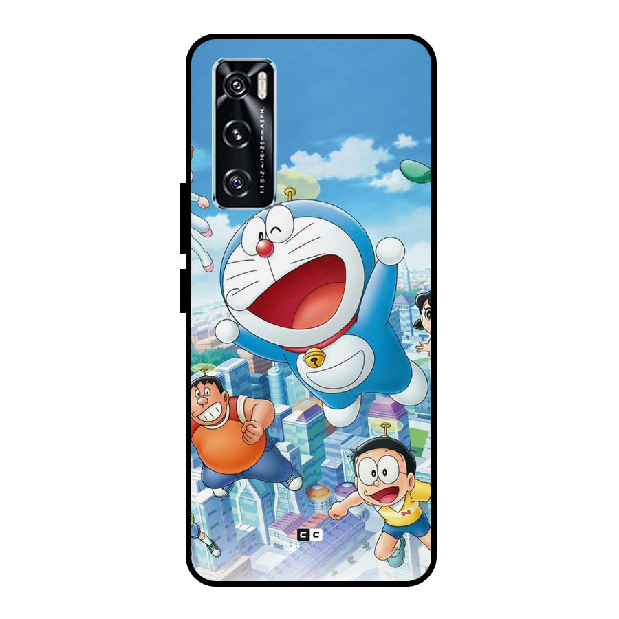 Doremon Flying Metal Back Case for Vivo V20 SE