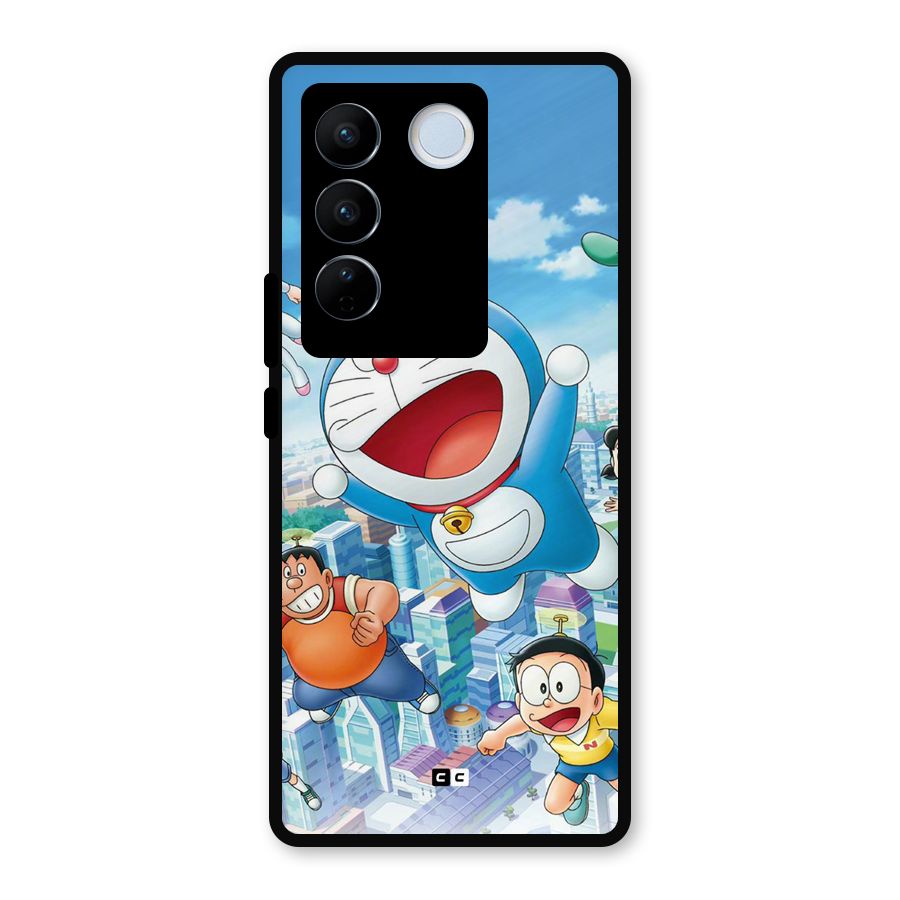 Doremon Flying Metal Back Case for Vivo V27