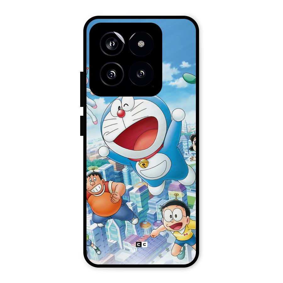 Doremon Flying Metal Back Case for Xiaomi 14