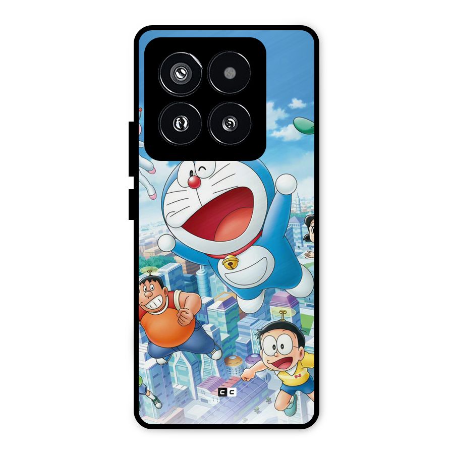Doremon Flying Metal Back Case for Xiaomi 14 Pro
