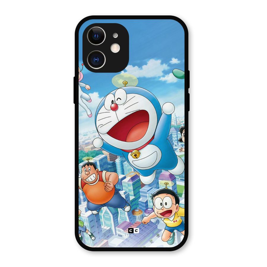 Doremon Flying Metal Back Case for iPhone 12
