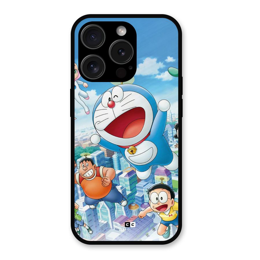Doremon Flying Metal Back Case for iPhone 15 Pro