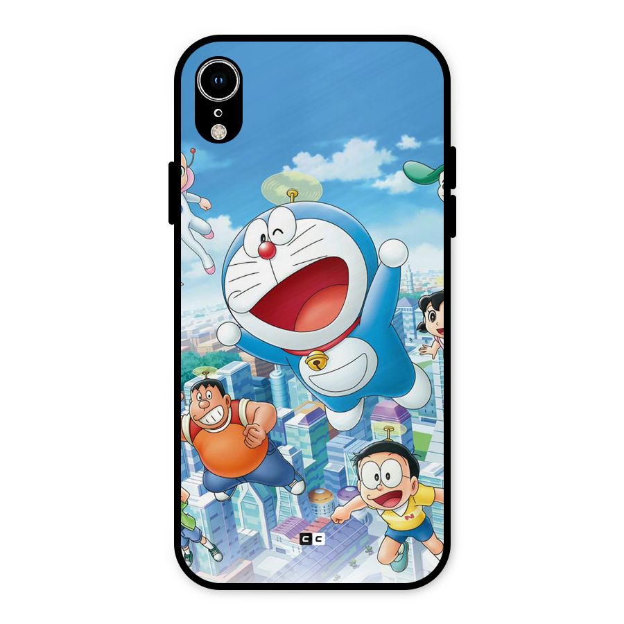 Doremon Flying Metal Back Case for iPhone XR