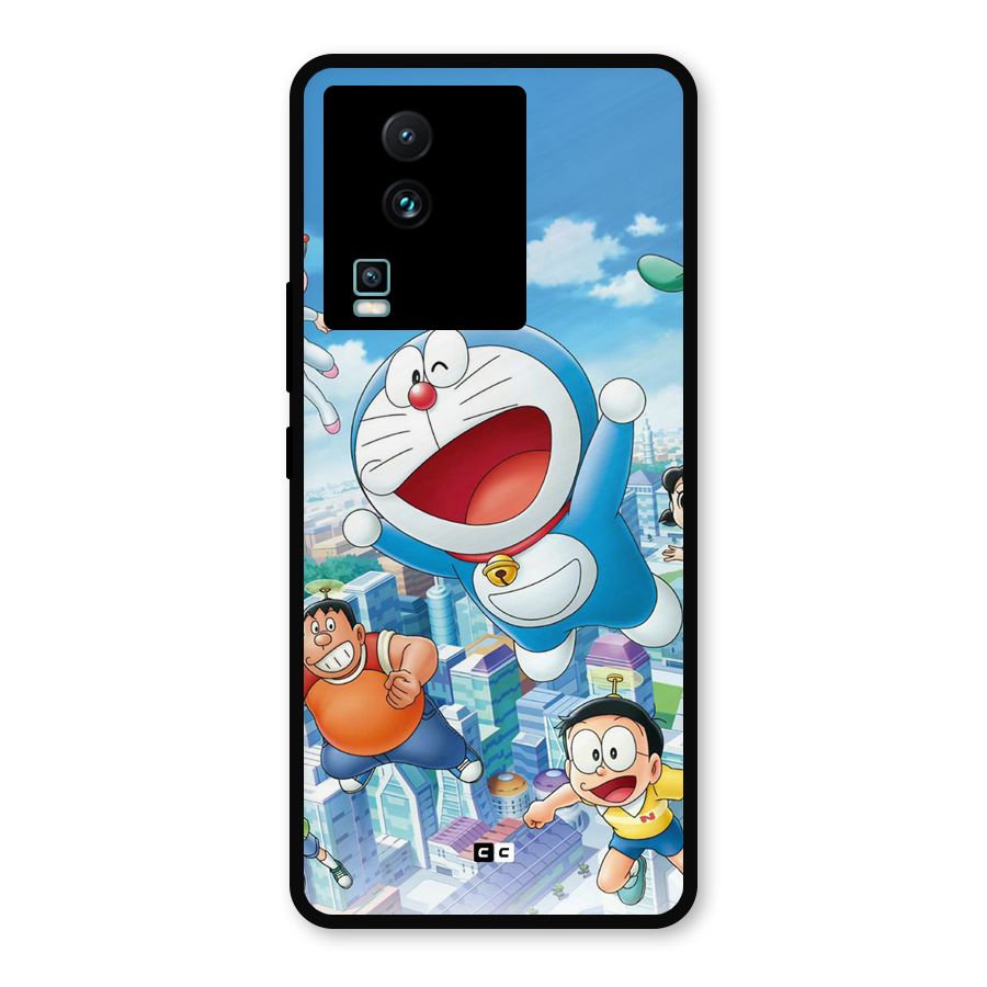 Doremon Flying Metal Back Case for iQOO Neo 7 Pro