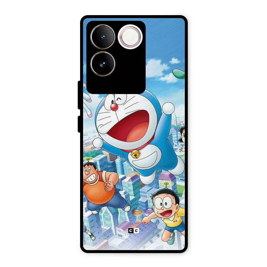 Doremon Flying Metal Back Case for iQOO Z7 Pro