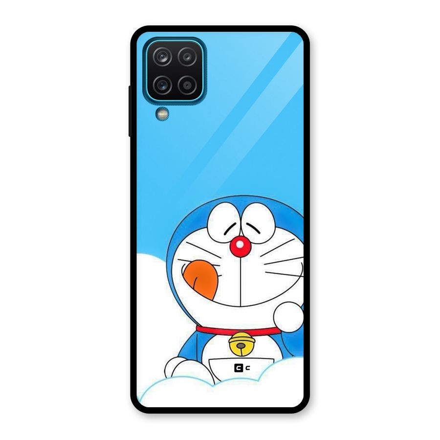 Doremon On Clouds Glass Back Case for Galaxy A12