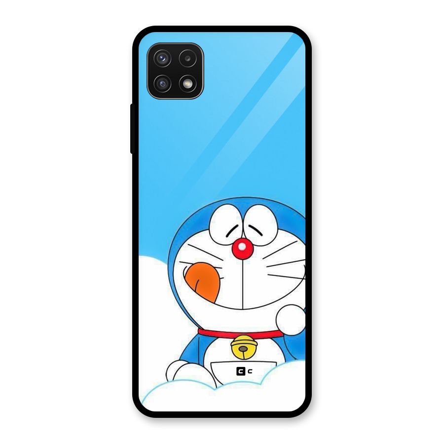 Doremon On Clouds Glass Back Case for Galaxy A22 5G
