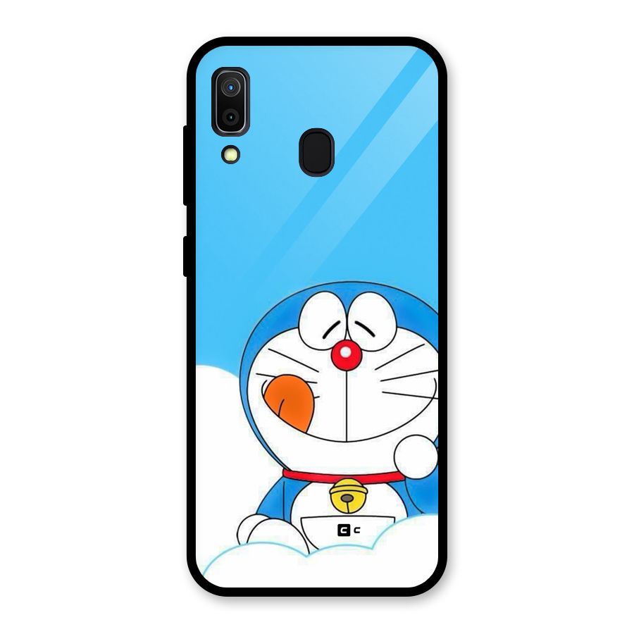 Doremon On Clouds Glass Back Case for Galaxy A30