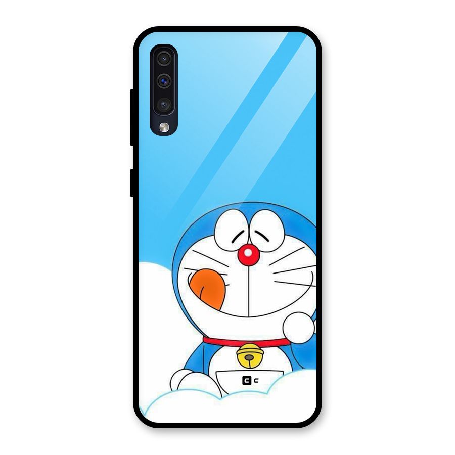 Doremon On Clouds Glass Back Case for Galaxy A30s