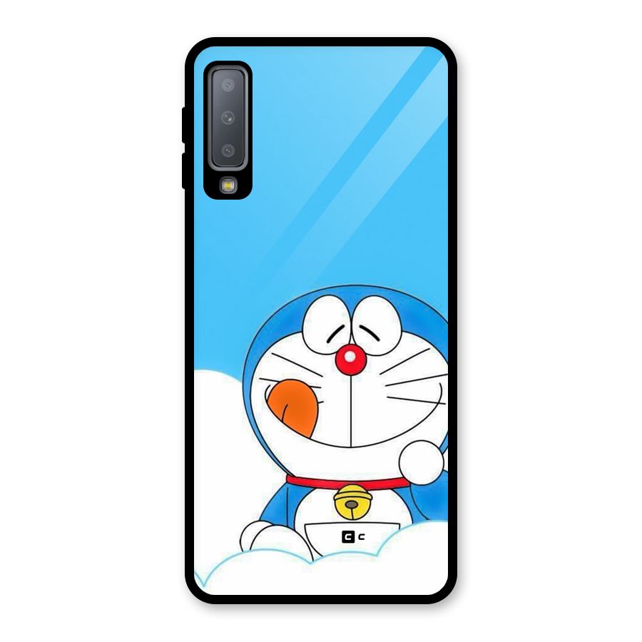 Doremon On Clouds Glass Back Case for Galaxy A7 (2018)