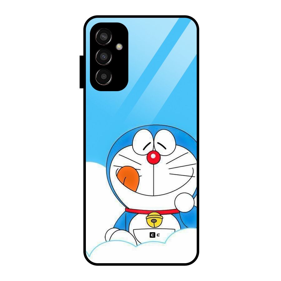 Doremon On Clouds Glass Back Case for Galaxy F13