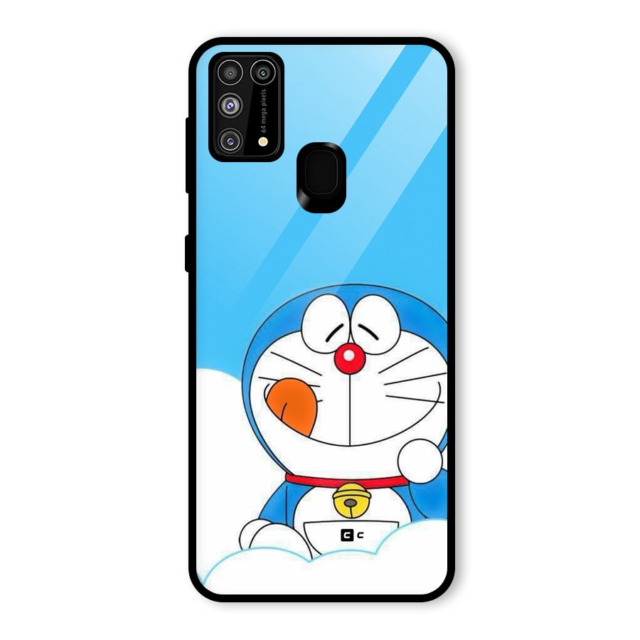 Doremon On Clouds Glass Back Case for Galaxy F41
