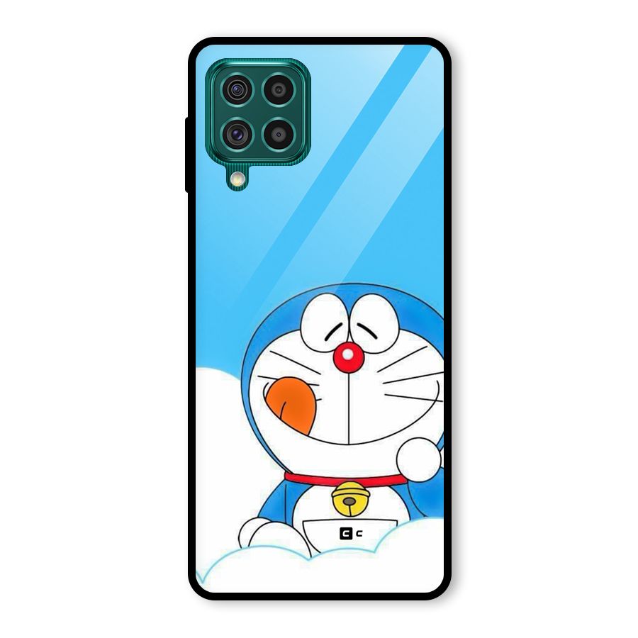 Doremon On Clouds Glass Back Case for Galaxy F62