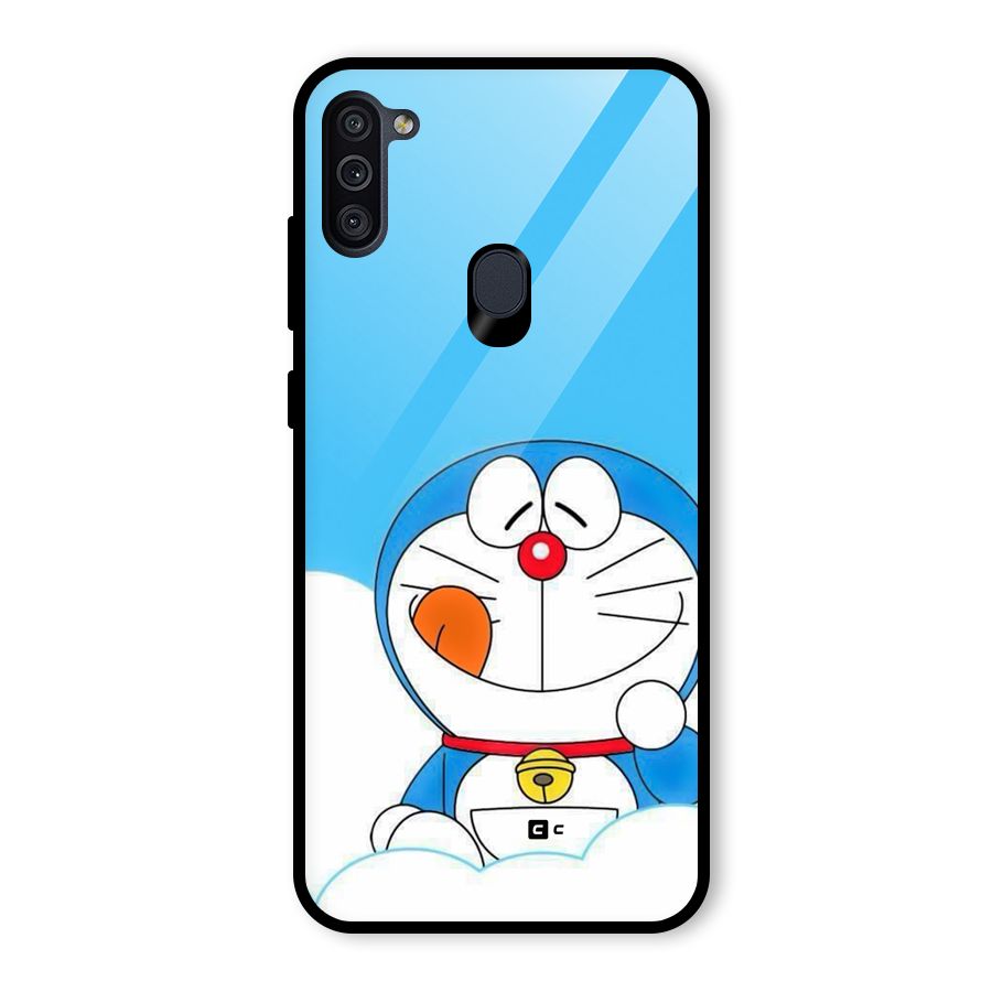 Doremon On Clouds Glass Back Case for Galaxy M11