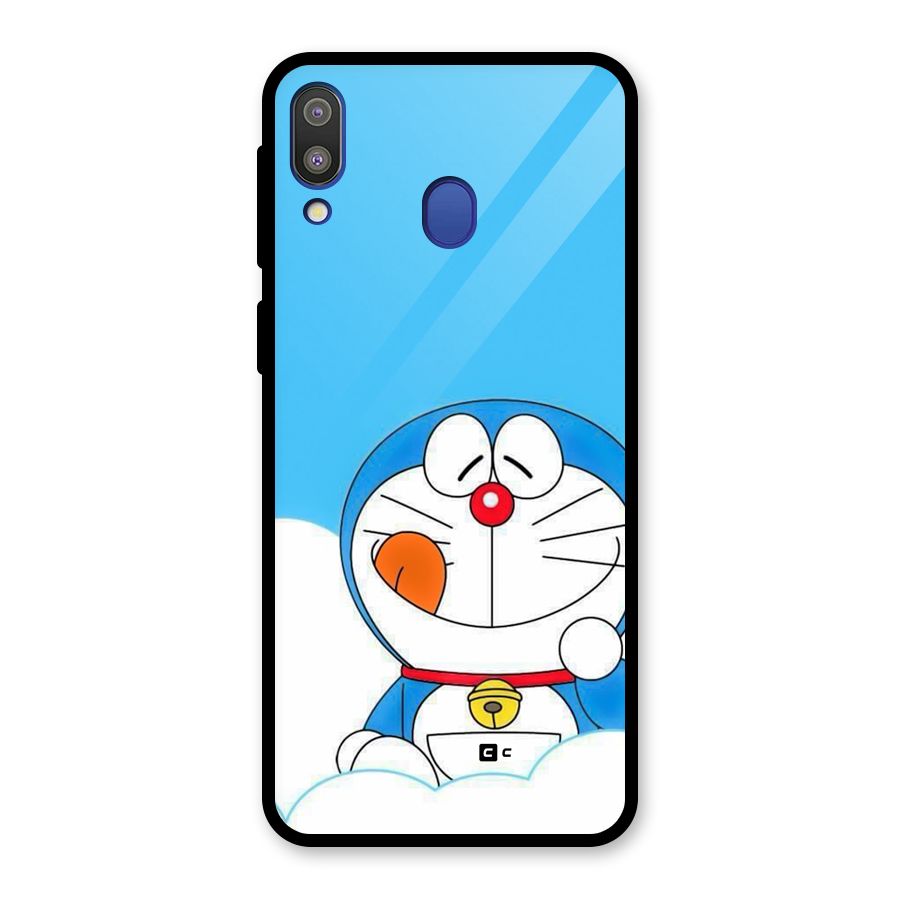 Doremon On Clouds Glass Back Case for Galaxy M20