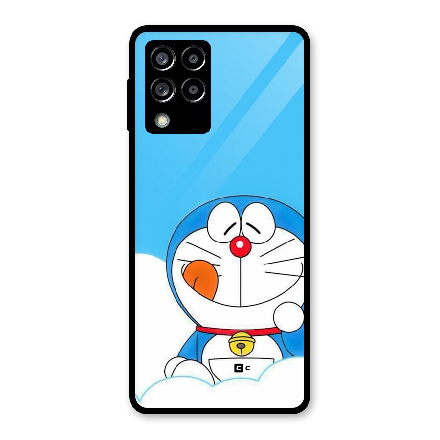 Doremon On Clouds Glass Back Case for Galaxy M53 5G