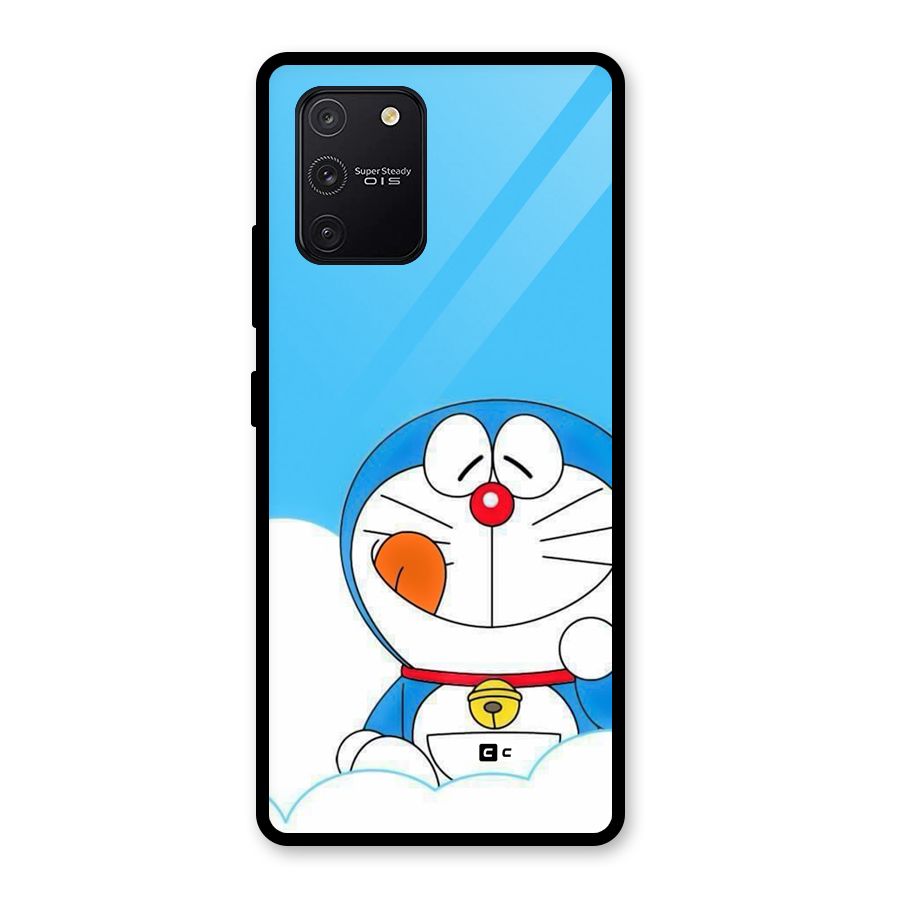 Doremon On Clouds Glass Back Case for Galaxy S10 Lite