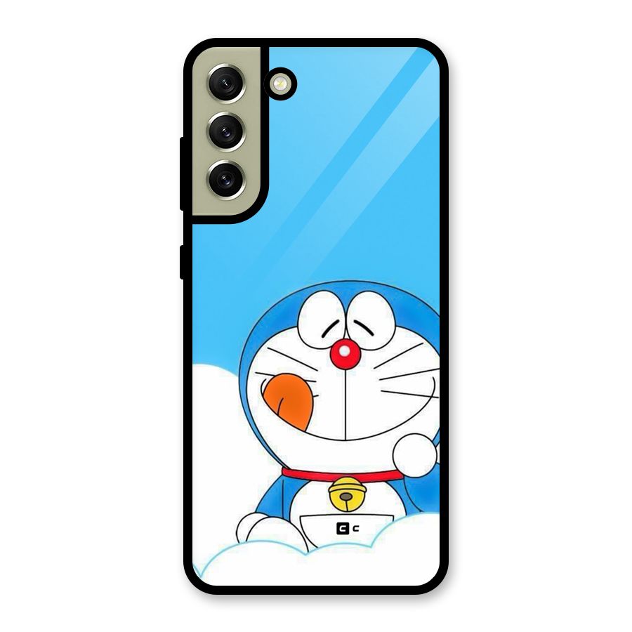 Doremon On Clouds Glass Back Case for Galaxy S21 FE 5G